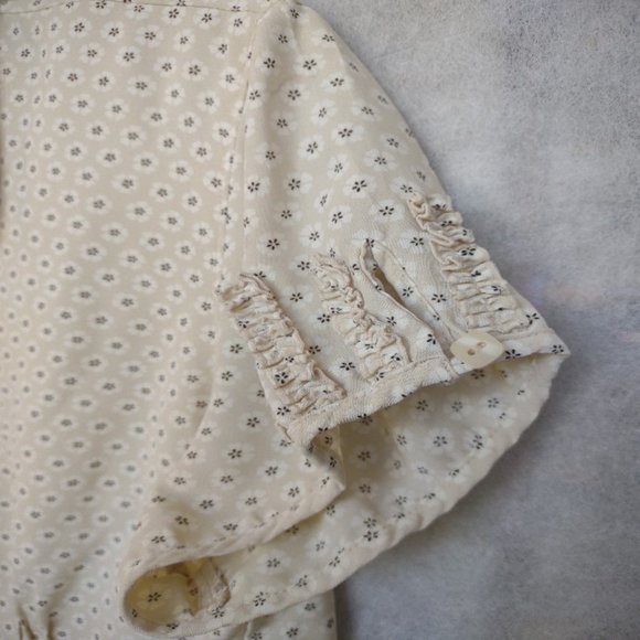 Covington Womens Ruffled Puff Sleeve Button Blouse Size Large - Picture 4 of 9